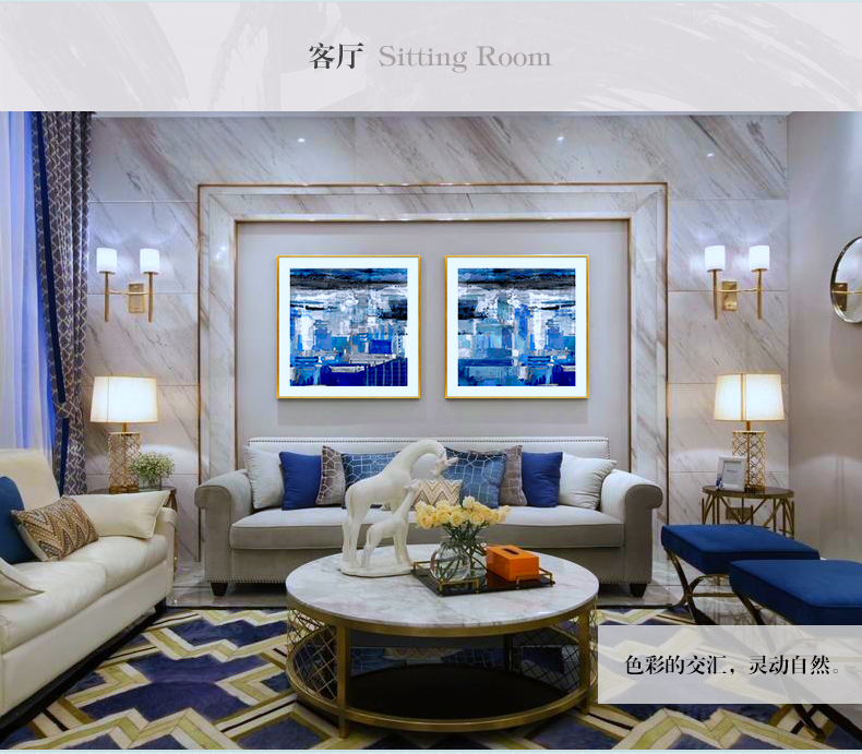 抽象晶瓷工藝畫 客廳裝飾畫 樣板房掛畫 玄關晶瓷畫 純手繪油畫 凌痕