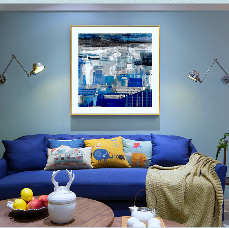 抽象晶瓷工藝畫 客廳裝飾畫 樣板房掛畫 玄關晶瓷畫 純手繪油畫 凌痕