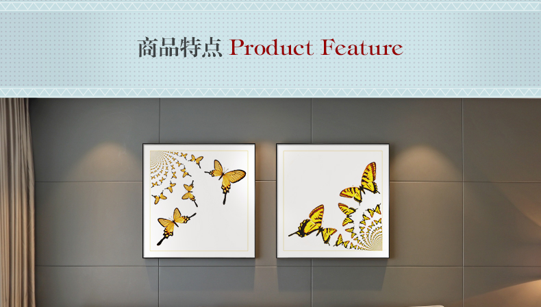 現(xiàn)代輕奢簡歐動物裝飾畫 餐廳蝴蝶標(biāo)本鋁合金框晶瓷畫 純手繪油畫 蝶舞