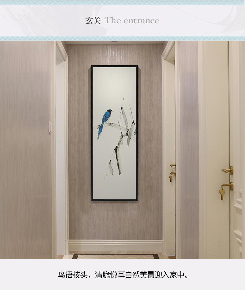 新中式手繪藝術(shù)裝飾畫 客廳臥室掛畫 鳥語枝頭