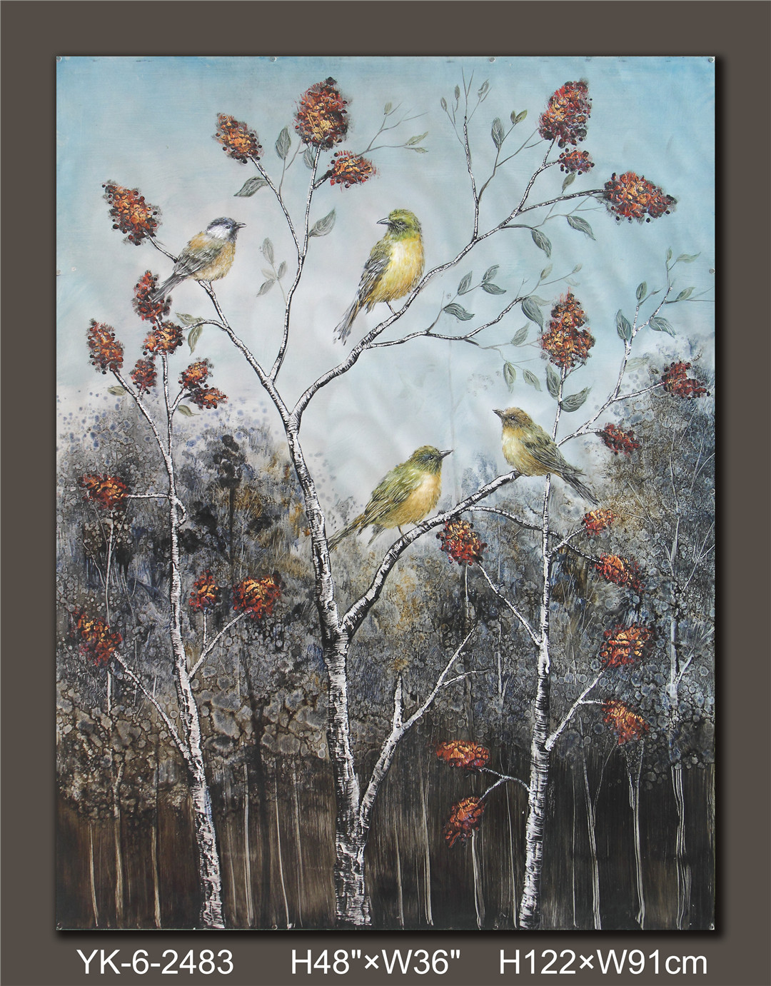 網(wǎng)紅咖啡廳火鍋服裝餐飲飯店鋪房間墻壁墻面裝飾復(fù)古工業(yè)風(fēng)鐵藝畫 花草樹木系列2