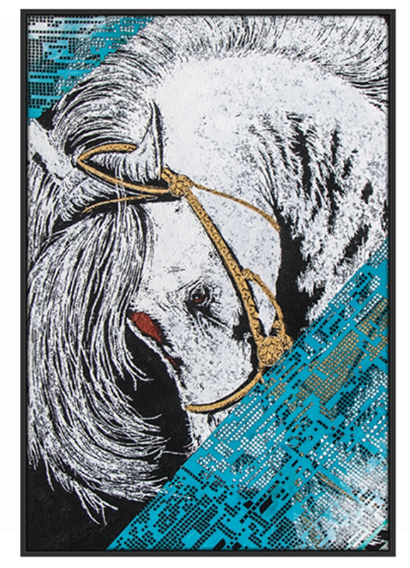 現(xiàn)代創(chuàng)意簡約客廳裝飾畫 臥室原創(chuàng)手繪砂巖立體畫 餐廳環(huán)保PS框掛畫 駿馬3