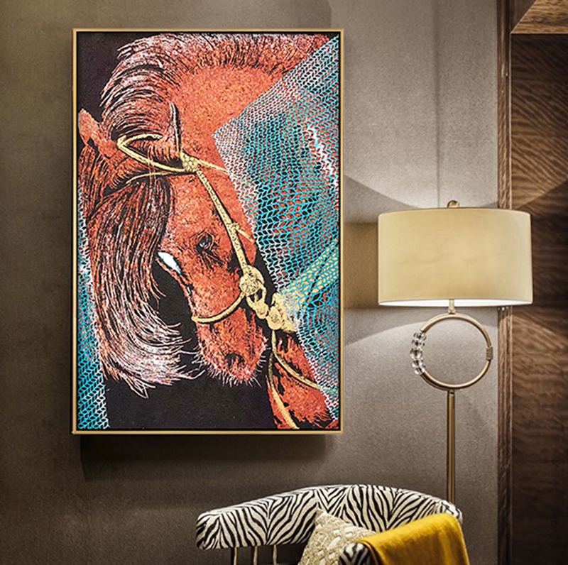 現(xiàn)代創(chuàng)意簡(jiǎn)約客廳裝飾畫 臥室原創(chuàng)手繪砂巖立體畫 餐廳環(huán)保PS框掛畫 駿馬2