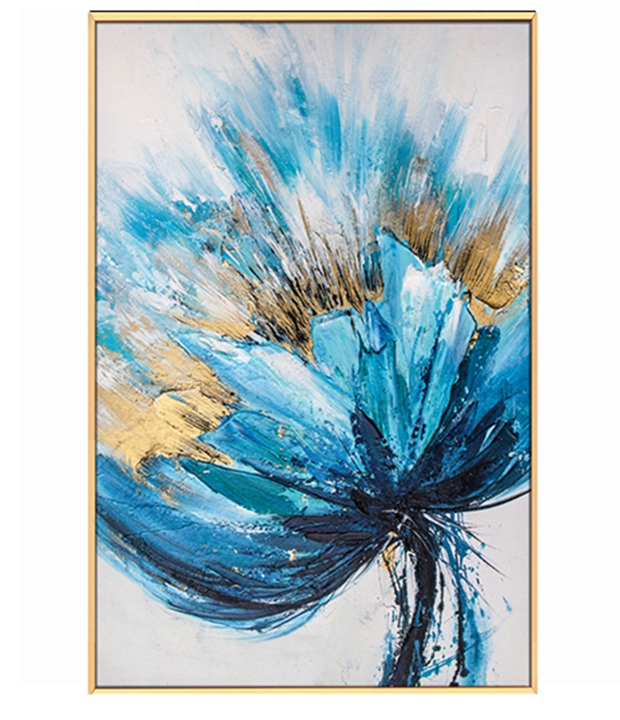 現(xiàn)代簡(jiǎn)約客廳裝飾畫 臥室原創(chuàng)手繪畫 走廊過道環(huán)保PS框掛畫 藍(lán)花