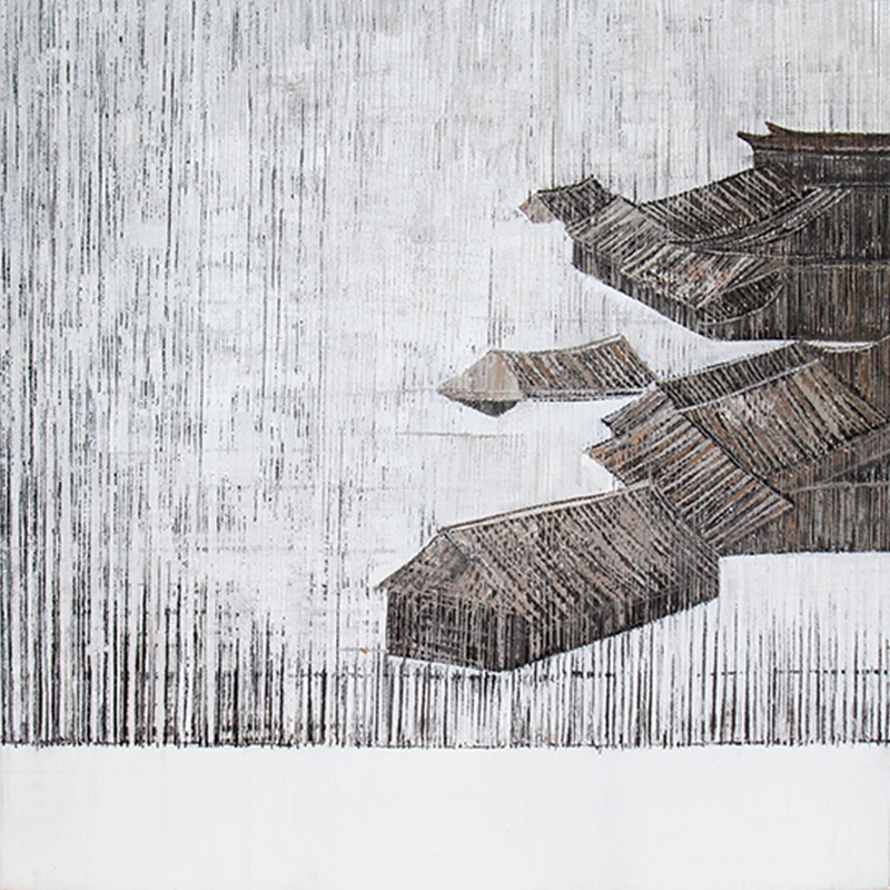 新中式客廳裝飾畫(huà) 臥室原創(chuàng)純手繪畫(huà) 玄關(guān)環(huán)保PS框掛畫(huà) 村莊