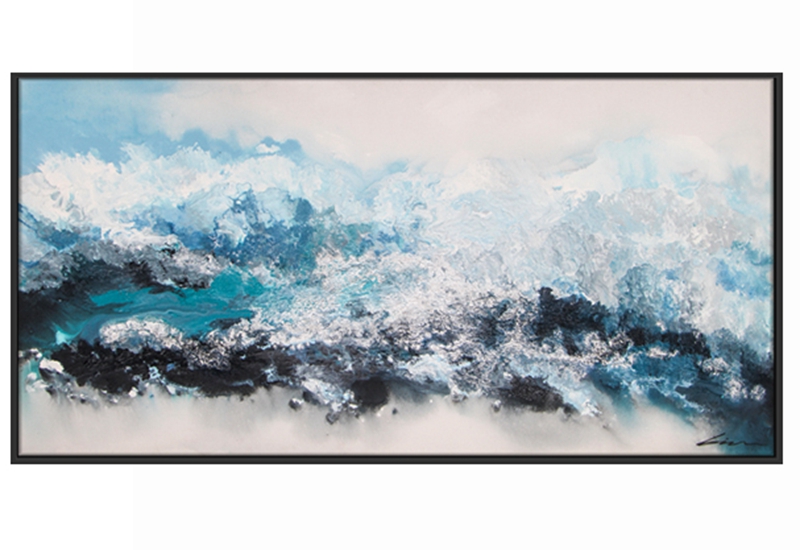 抽象客廳裝飾畫 臥室原創(chuàng)純手繪厚肌理畫 走廊過道環(huán)保PS框掛畫 山霧