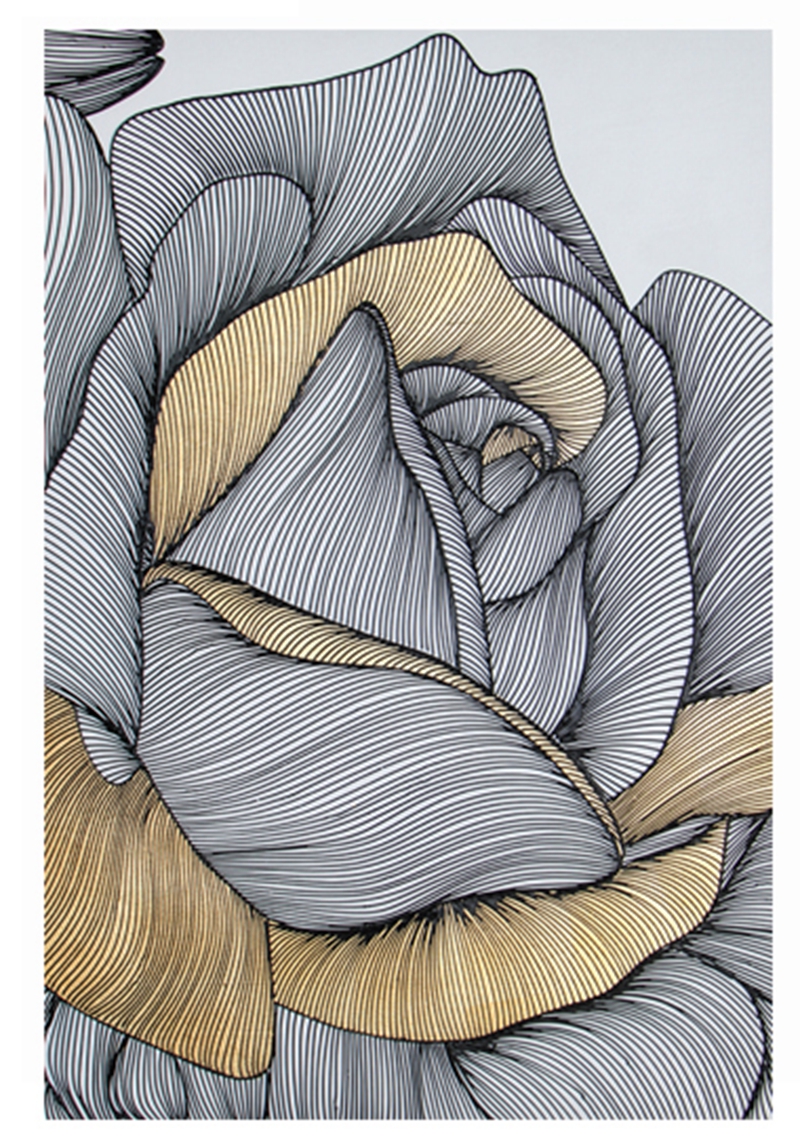 新中式客廳裝飾畫 餐廳原創(chuàng)純手繪線條畫 玄關(guān)環(huán)保PS框掛畫 花朵