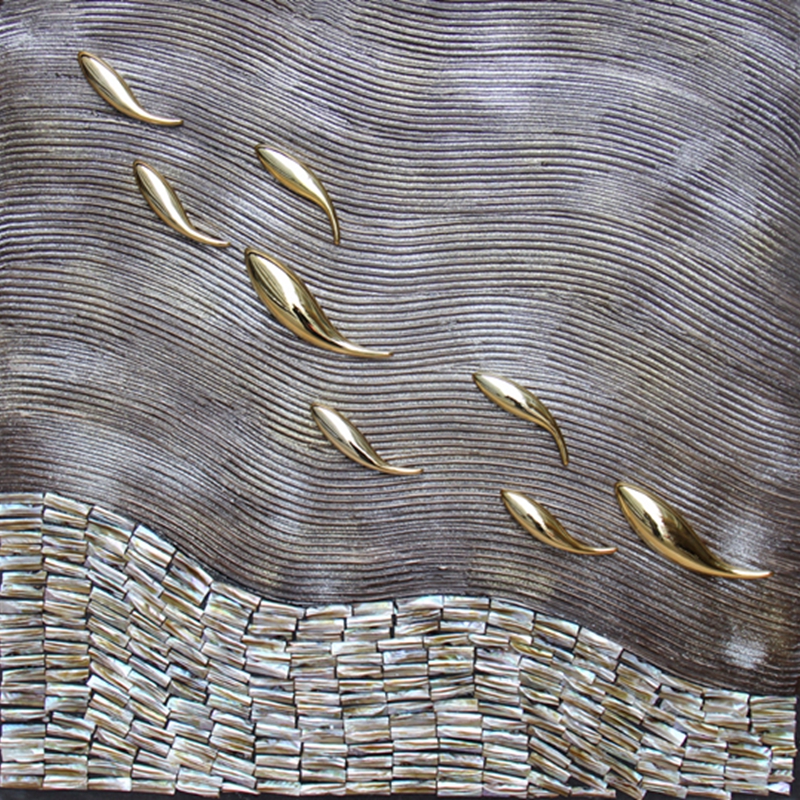 抽象客廳裝飾畫 餐廳原創(chuàng)實(shí)物畫 玄關(guān)環(huán)保PS框掛畫 逆流而上