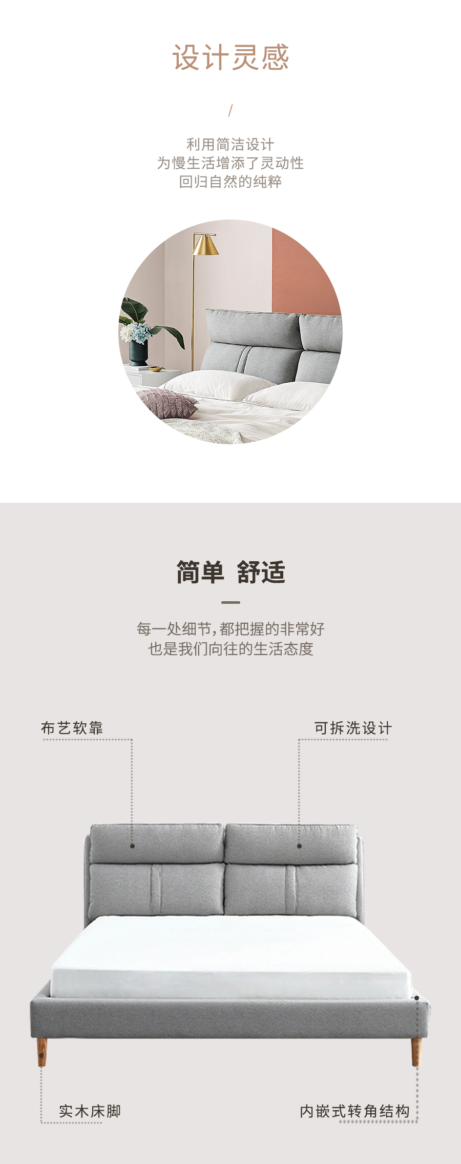 c星空梵高 北歐風格 布藝軟包高背床 天使之城 986#