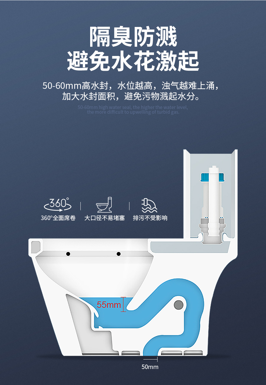 家用衛(wèi)生間馬桶 普通陶瓷坐便器 沖水抽水馬桶 一體式座便節(jié)水防臭靜音虹吸式馬桶 2899